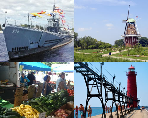 Photo of museums and lighthouse in West Michigan