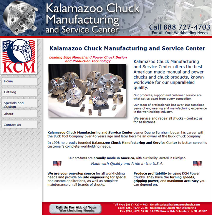Photo of American made manufacturing web site designed in Grand Rapids.