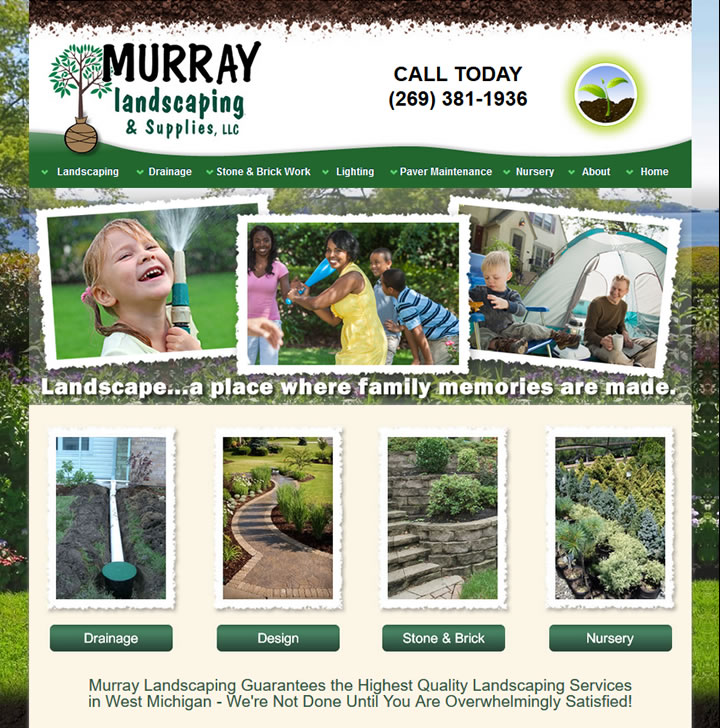 Website development for landscaping and nursery servies in Grand Rapids Michigan.